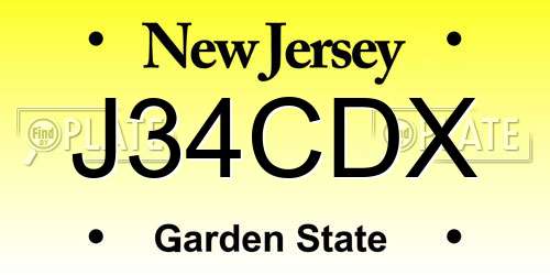 J34CDX New Jersey License Plate