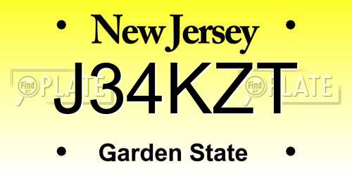 J34KZT New Jersey License Plate