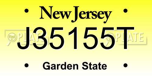 J35155T New Jersey License Plate