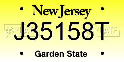 J35158T New Jersey License Plate