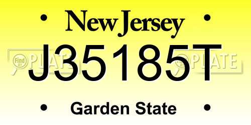 J35185T New Jersey License Plate