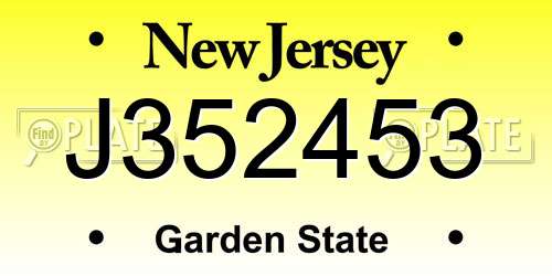 J352453 New Jersey License Plate