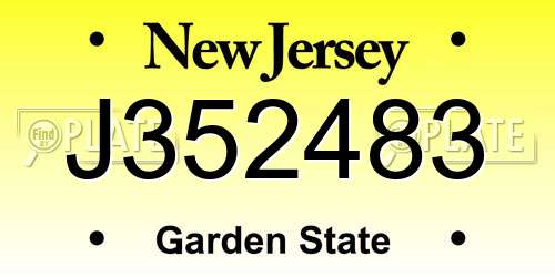 J352483 New Jersey License Plate