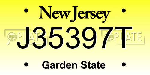 J35397T New Jersey License Plate