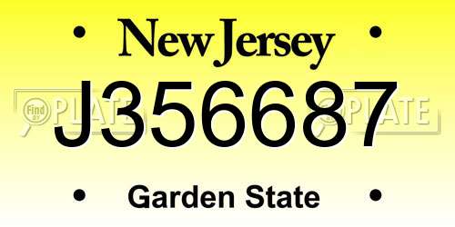 J356687 New Jersey License Plate