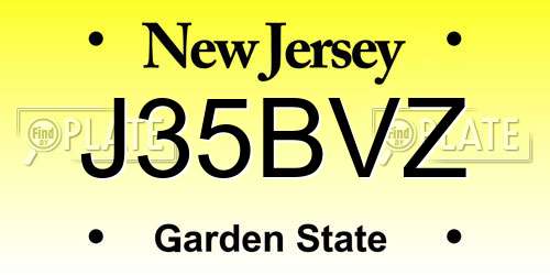 J35BVZ New Jersey License Plate