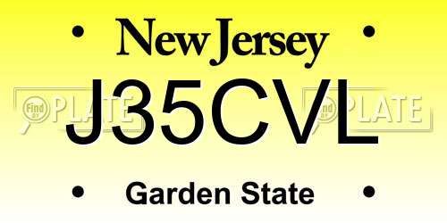 J35CVL New Jersey License Plate