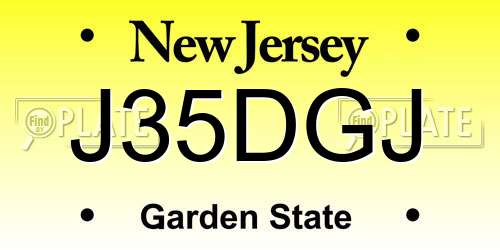 J35DGJ New Jersey License Plate