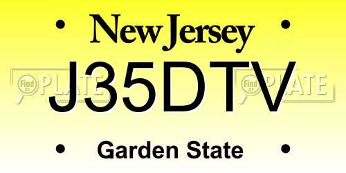 J35DTV New Jersey License Plate