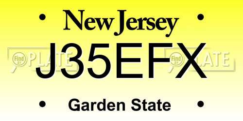 J35EFX New Jersey License Plate