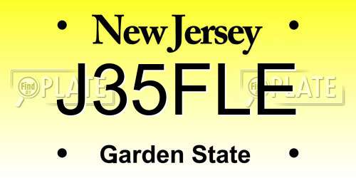 J35FLE New Jersey License Plate