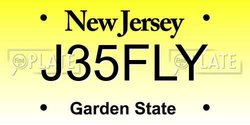 J35FLY New Jersey License Plate