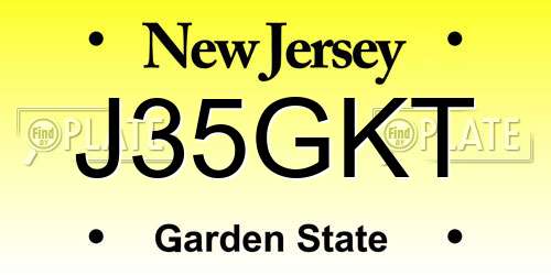 J35GKT New Jersey License Plate