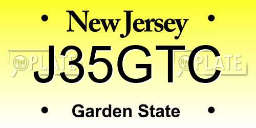 J35GTC New Jersey License Plate