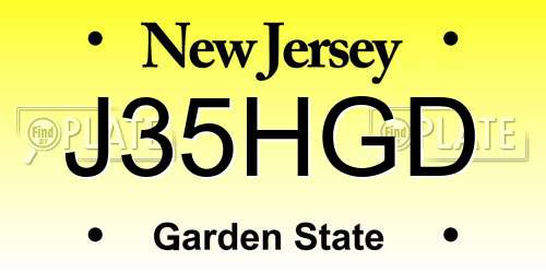 J35HGD New Jersey License Plate