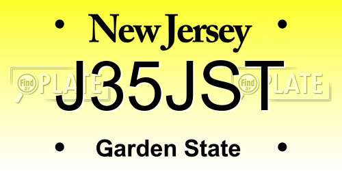 J35JST New Jersey License Plate