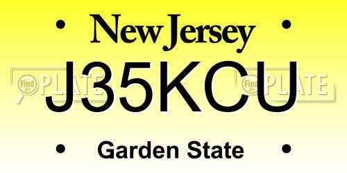 J35KCU New Jersey License Plate