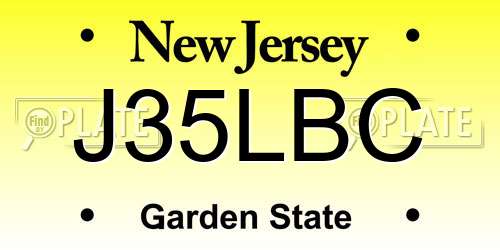 J35LBC New Jersey License Plate