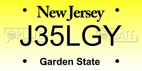 J35LGY New Jersey License Plate