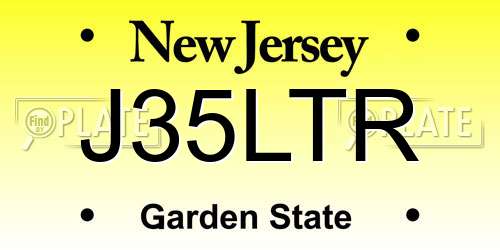 J35LTR New Jersey License Plate