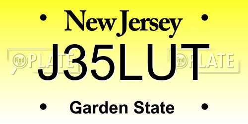 J35LUT New Jersey License Plate
