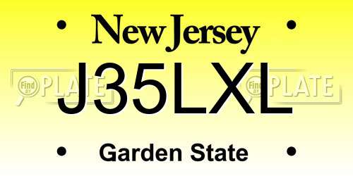 J35LXL New Jersey License Plate