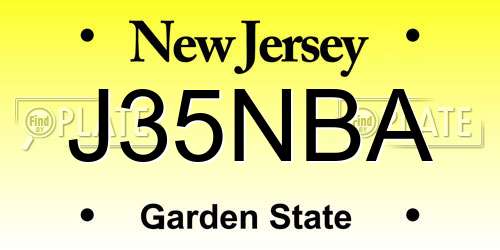 J35NBA New Jersey License Plate