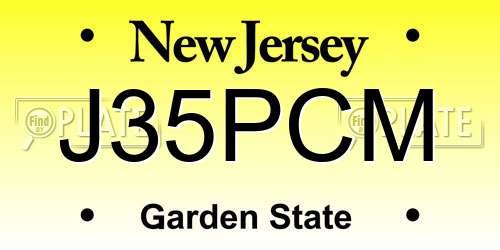J35PCM New Jersey License Plate