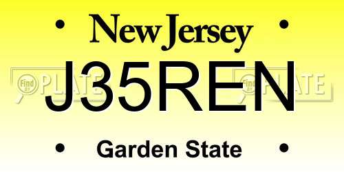J35REN New Jersey License Plate