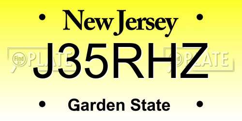 J35RHZ New Jersey License Plate