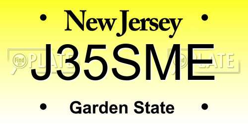 J35SME New Jersey License Plate