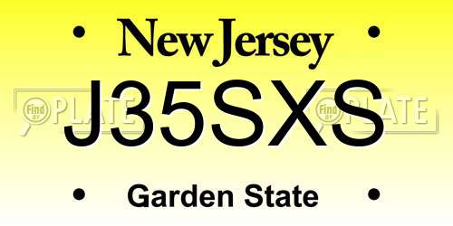 J35SXS New Jersey License Plate