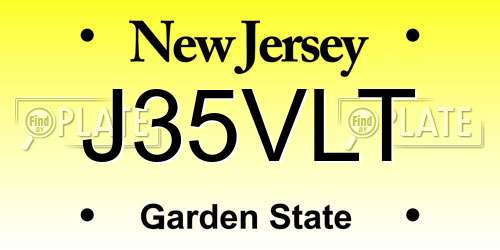 J35VLT New Jersey License Plate