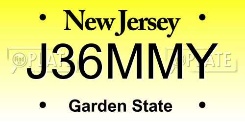 J36MMY New Jersey License Plate