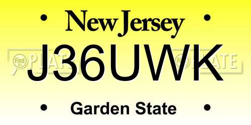 J36UWK New Jersey License Plate