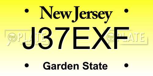 J37EXF New Jersey License Plate