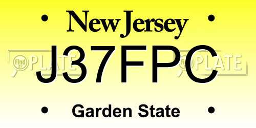 J37FPC New Jersey License Plate