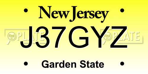 J37GYZ New Jersey License Plate