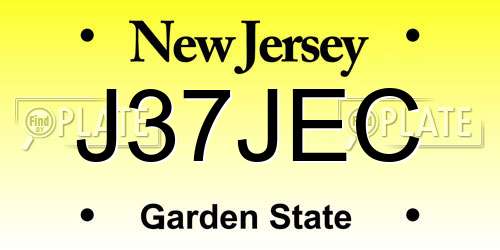 J37JEC New Jersey License Plate