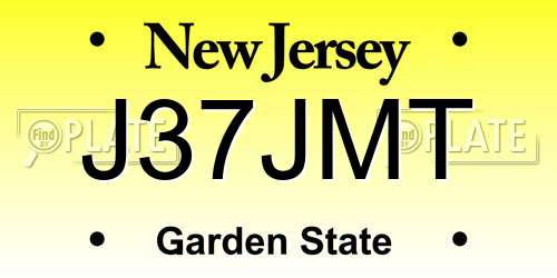 J37JMT New Jersey License Plate