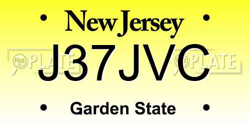 J37JVC New Jersey License Plate