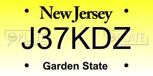 J37KDZ New Jersey License Plate