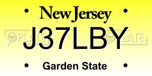 J37LBY New Jersey License Plate