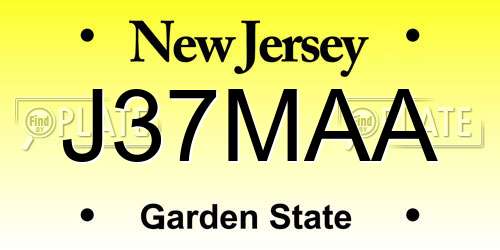 J37MAA New Jersey License Plate