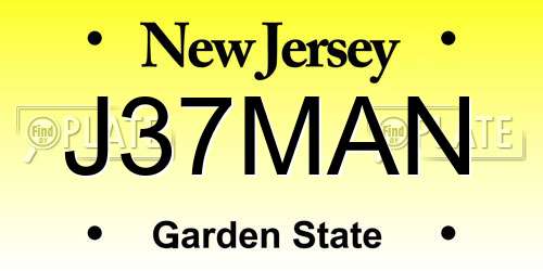 J37MAN New Jersey License Plate