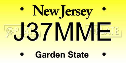 J37MME New Jersey License Plate