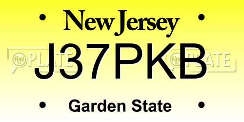 J37PKB New Jersey License Plate