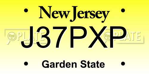 J37PXP New Jersey License Plate