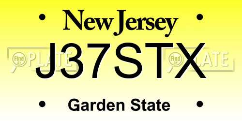 J37STX New Jersey License Plate