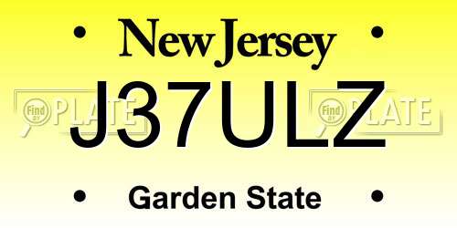 J37ULZ New Jersey License Plate